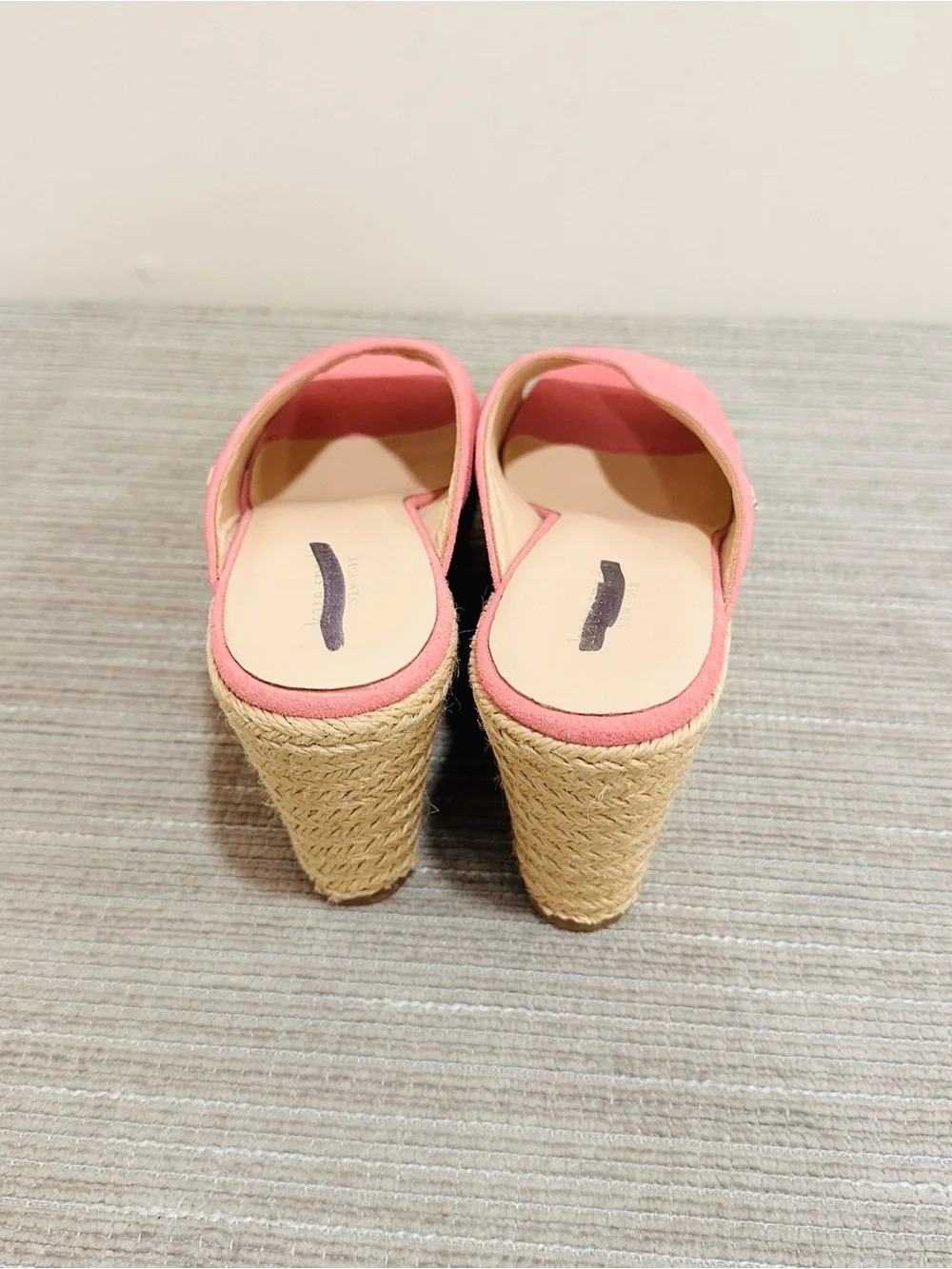 Kate Spade Thea Rococo Pink Suede Espardrille Wedge Womens 10 M NWOT